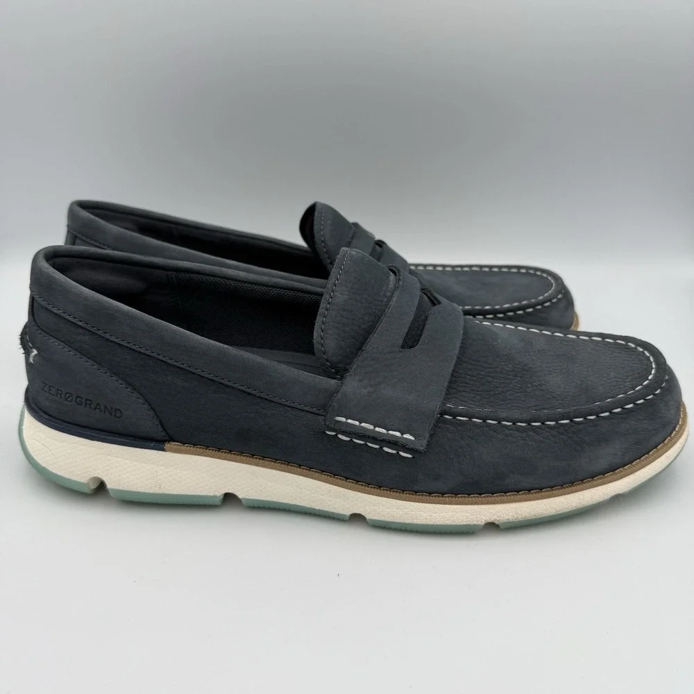 COLE‎ HAAN 4 Zerogrand Loafer Men's Size US 10.5M Suede Blue/White C34106